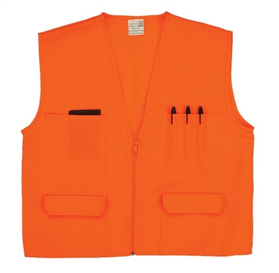 2W International 8038B Orange Multi-Pocket Safety Vest