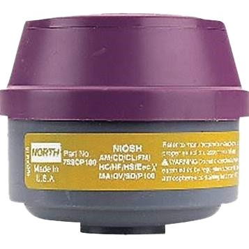 North Safety 75SCP100L Defender Multi-Purpose Gas And Vapor Cartridge With P100 Particulate Filter