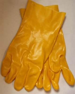 MCR 6612 Double Dipped Textured PVC Glove With Yellow 12" Gauntlet