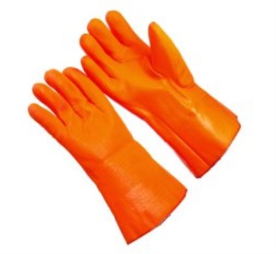 Seattle Glove 8940R-12 PVC Dipped Orange Foam Glove With 12" Gauntlet Cuff