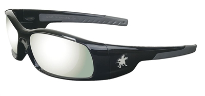 Crews SR117 Swagger Safety Glasses - Silver Mirror Lens Black Frame