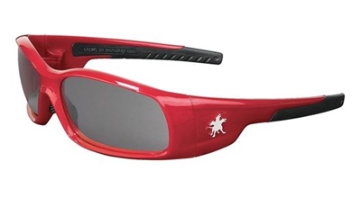 Crews SR132AF Swagger Safety Glasses - Gray Anti-Fog Lens Crimson Red Frame