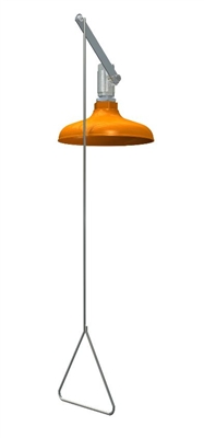 Guardian Equipment GBF1635 Barrier-Free Vertically Mounted Emergency Shower - Orange ABS Plastic Showerhead