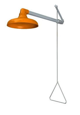 Guardian Equipment GBF1643 Barrier-Free Horizontally Mounted Emergency Shower - Orange ABS Plastic Showerhead