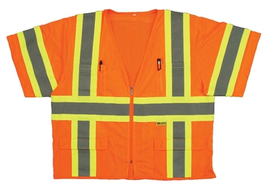 2W International M7138C-3 Orange Class 3 Safety Vest