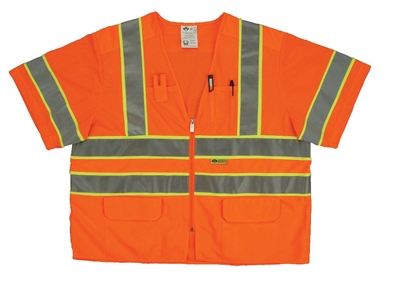 2W International MS339C-3 Orange Class 3 Safety Vest