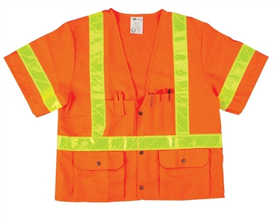 2W International S8138C-3 Orange Class 3 Safety Vest