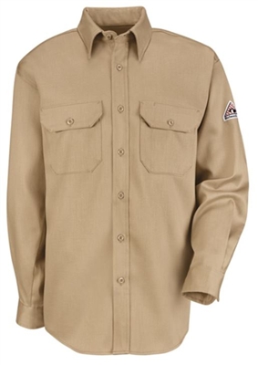 Bulwark SLU8 6 Oz Khaki EXCEL FR ComforTouch Dress Uniform Shirt