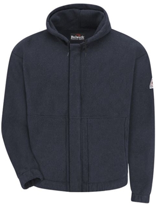 Bulwark SMH6 Navy Zipper Front Fleece Hooded Nomex Sweatshirt