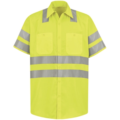 Red Kap SS24AB Yellow Hi-Vis Work Shirt Class 3 Level 2