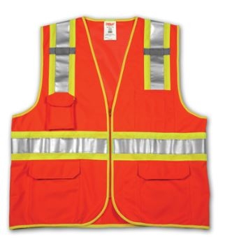 Tingley V73859 Orange Class 2 Vest - Two-Tone Surveyor Style