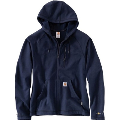 Carhartt 101577 Dark Navy Flame-Resistant Force Hooded Full-Zip Fleece