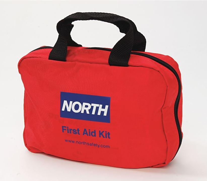 First Aid Kit in a Red Bag with Belt Loop